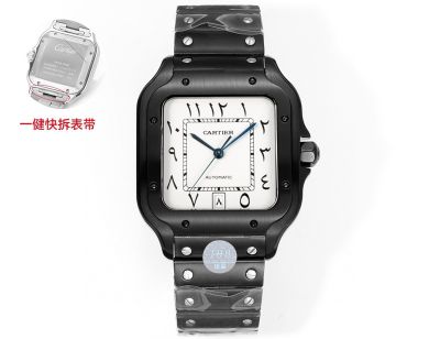 THB Factory Cartier Santos Middle East Version Tape Black Steel Case Diameter 39.8mm watch